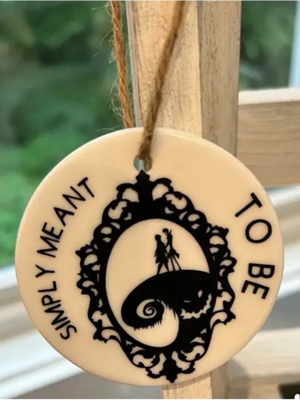 Simply Meant To Be Black and White Decorative Holiday Ornament